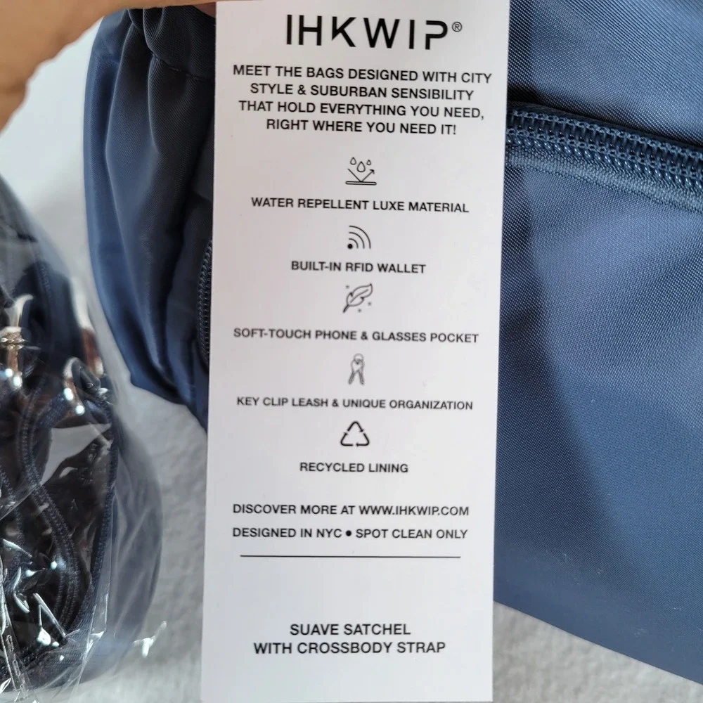 IHKWIP Women Satchel Suave Top Handle Nylon Travel Bag Blue Eco-Friendly Outdoor